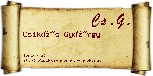 Csikós György névjegykártya
